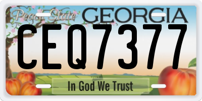 GA license plate CEQ7377