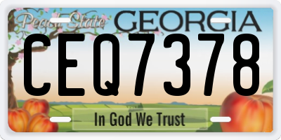 GA license plate CEQ7378