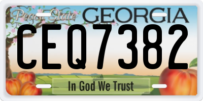 GA license plate CEQ7382