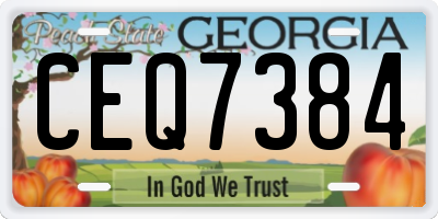 GA license plate CEQ7384