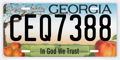 GA license plate CEQ7388