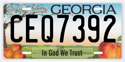 GA license plate CEQ7392