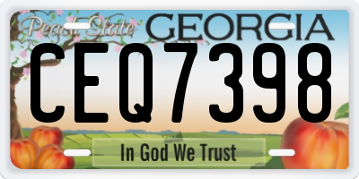 GA license plate CEQ7398