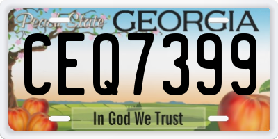 GA license plate CEQ7399