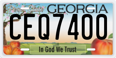 GA license plate CEQ7400