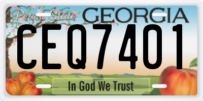 GA license plate CEQ7401