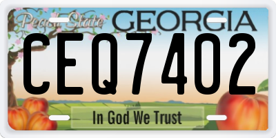 GA license plate CEQ7402