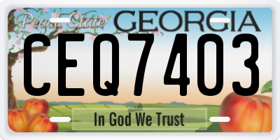 GA license plate CEQ7403