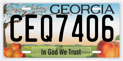 GA license plate CEQ7406
