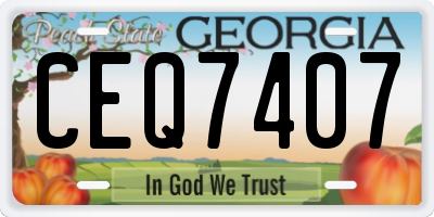 GA license plate CEQ7407