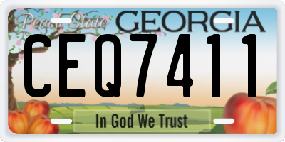 GA license plate CEQ7411