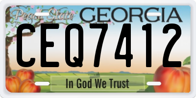 GA license plate CEQ7412