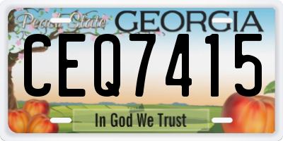 GA license plate CEQ7415