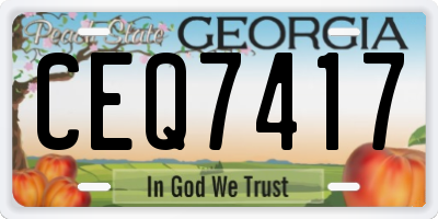 GA license plate CEQ7417