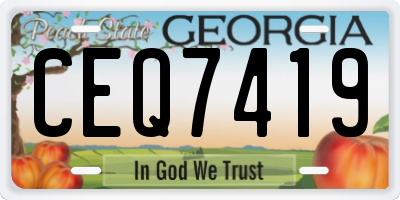 GA license plate CEQ7419