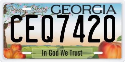 GA license plate CEQ7420
