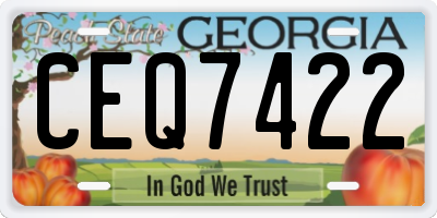 GA license plate CEQ7422