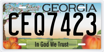 GA license plate CEQ7423
