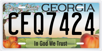 GA license plate CEQ7424