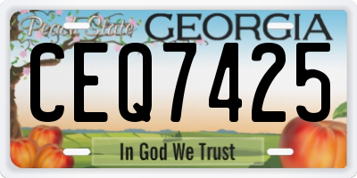 GA license plate CEQ7425