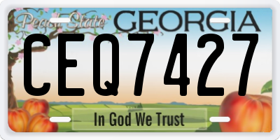 GA license plate CEQ7427