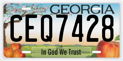GA license plate CEQ7428