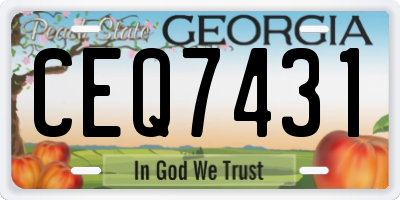 GA license plate CEQ7431