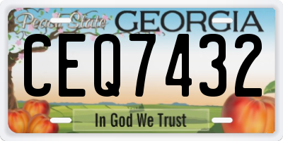 GA license plate CEQ7432