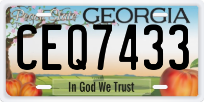 GA license plate CEQ7433