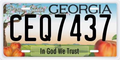 GA license plate CEQ7437