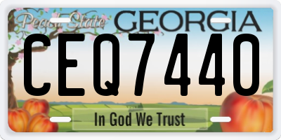 GA license plate CEQ7440