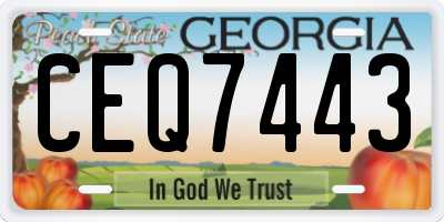 GA license plate CEQ7443