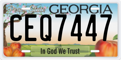 GA license plate CEQ7447