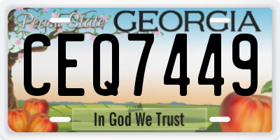 GA license plate CEQ7449