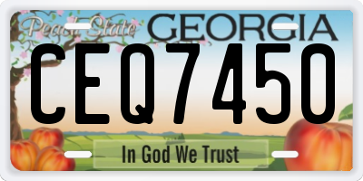 GA license plate CEQ7450