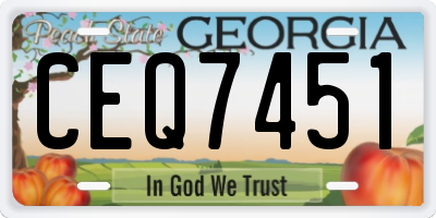 GA license plate CEQ7451