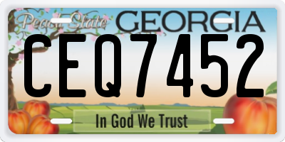 GA license plate CEQ7452