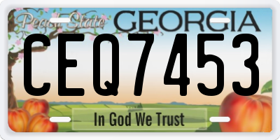 GA license plate CEQ7453