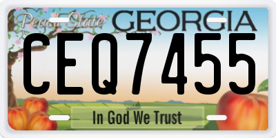 GA license plate CEQ7455