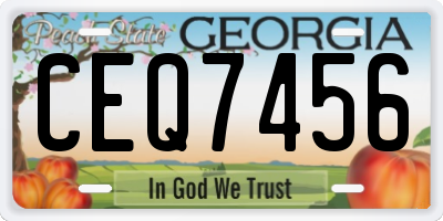 GA license plate CEQ7456