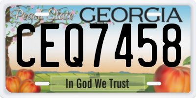 GA license plate CEQ7458
