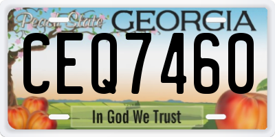 GA license plate CEQ7460