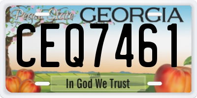 GA license plate CEQ7461