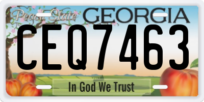 GA license plate CEQ7463