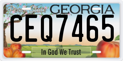 GA license plate CEQ7465