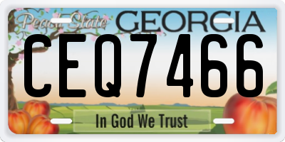 GA license plate CEQ7466