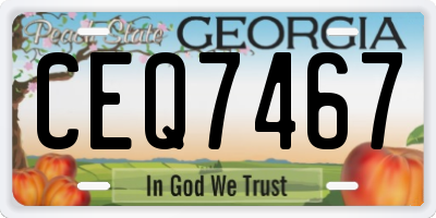 GA license plate CEQ7467