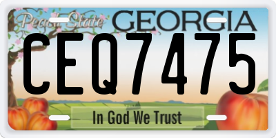 GA license plate CEQ7475