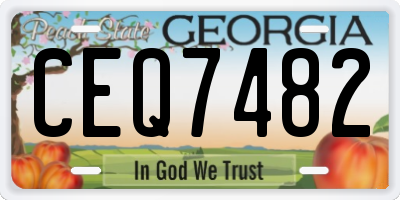 GA license plate CEQ7482