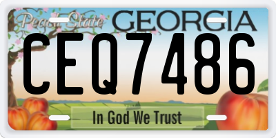 GA license plate CEQ7486
